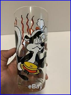 VTG 1976 Pepe LePew Pepsi Collector Series Glass Cup Warner Bros Rare