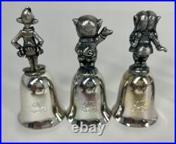 VTG 1987 Looney Tunes Warner Bros Pewter Silver Plated Bells Lot of 24 Rare HTF