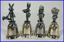 VTG 1987 Looney Tunes Warner Bros Pewter Silver Plated Bells Lot of 24 Rare HTF