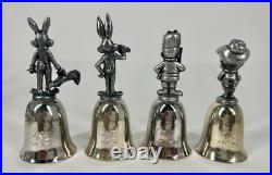 VTG 1987 Looney Tunes Warner Bros Pewter Silver Plated Bells Lot of 24 Rare HTF