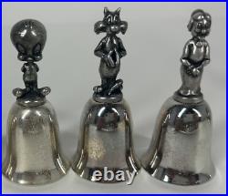 VTG 1987 Looney Tunes Warner Bros Pewter Silver Plated Bells Lot of 24 Rare HTF