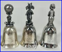 VTG 1987 Looney Tunes Warner Bros Pewter Silver Plated Bells Lot of 24 Rare HTF