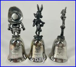 VTG 1987 Looney Tunes Warner Bros Pewter Silver Plated Bells Lot of 24 Rare HTF