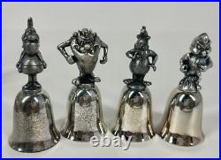 VTG 1987 Looney Tunes Warner Bros Pewter Silver Plated Bells Lot of 24 Rare HTF