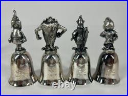 VTG 1987 Looney Tunes Warner Bros Pewter Silver Plated Bells Lot of 24 Rare HTF