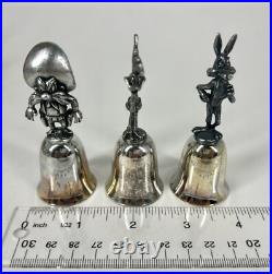 VTG 1987 Looney Tunes Warner Bros Pewter Silver Plated Bells Lot of 24 Rare HTF