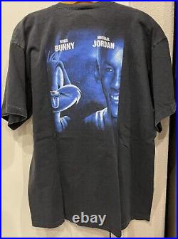 VTG 1996 Rare Space Jam Michael Jordan Promo Shirt Movie Poster Warner Bros XL
