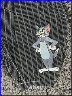 VTG 90's NWT Warner Bros Tom & Jerry Striped Denim Overall One-Piece 3M RARE