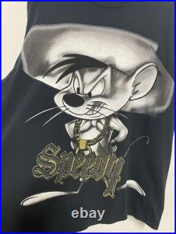 VTG 90s SPEEDY GONZALES LOONEY TUNES WARNER BROS Hip Hop Black T-SHIRT XL RARE