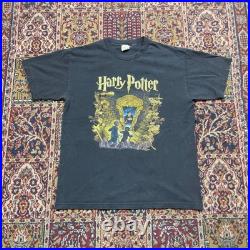 VTG RARE 2000 Harry Potter Sorcerers Stone Book Promo Warner Bros T-Shirt L USA