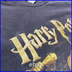 VTG RARE 2000 Harry Potter Sorcerers Stone Book Promo Warner Bros T-Shirt L USA