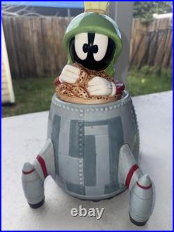 VTG RARE! Marvin the Martian Spaceship Cookie Jar 1998 Warner Bros Exclusive EUC