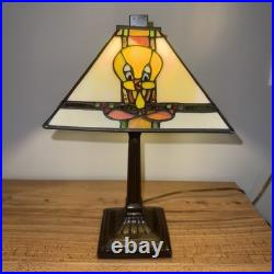 VTG Warner Bros Sylvester & Tweety Bird Looney Tunes Stained Glass Lamp Rare