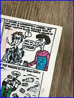 Very Rare 1977 Sex Pistols Poster Cartoon NMTB Warner Brother Promo JAMIE REID