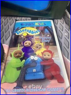 Very Rare 1999 Teletubbies VHS Promo Box & Sellsheet PBS Warner Bros Funny Day