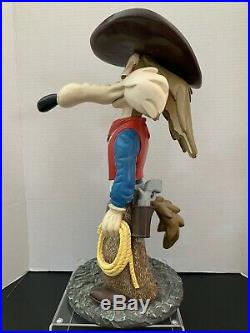 Very Rare Looney Tunes Wile E. Coyote Cowboy Large Polyresin Statue 15+ Tall