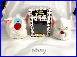 Very Rare Vintage Pinky and the Brain Plush Slippers with Box Never Worn 1995