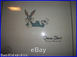 Very Rare Warner Brothers Signed Chuck Jones Production Cel Bugs Bunny Nice