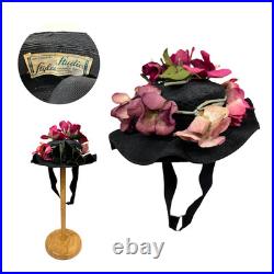 Vintage 1930s RARE Studio Styles Warner Bros Designing Staff Straw Floral Hat