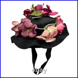 Vintage 1930s RARE Studio Styles Warner Bros Designing Staff Straw Floral Hat