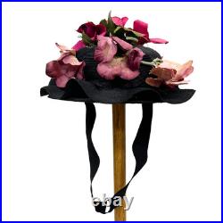 Vintage 1930s RARE Studio Styles Warner Bros Designing Staff Straw Floral Hat
