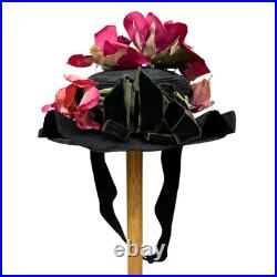 Vintage 1930s RARE Studio Styles Warner Bros Designing Staff Straw Floral Hat