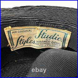 Vintage 1930s RARE Studio Styles Warner Bros Designing Staff Straw Floral Hat
