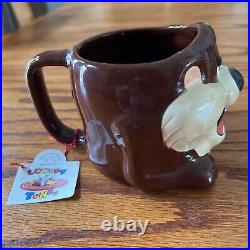 Vintage 1989 Tazmanian Devil TAZ Coffee Mug 3D National Lampoon Christmas NWT