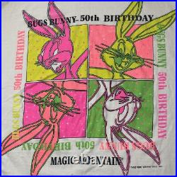 Vintage 1990 Warner Bros Bugs Bunny Single Stitch Tank Top 50th Birthday RARE