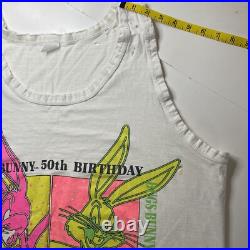 Vintage 1990 Warner Bros Bugs Bunny Single Stitch Tank Top 50th Birthday RARE