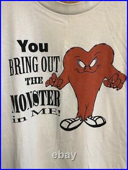 Vintage 1995 Looney Tunes Gossamer Monster In Me Single Stitch White Large RARE