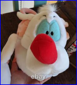 Vintage 1995 Pinky and The Brain Plush Slippers Large withBox RARE Animaniacs 90s
