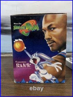 Vintage 1996 SPACE JAM Ceramic Bank with Box MICHAEL JORDAN Warner Bros Movie Rare