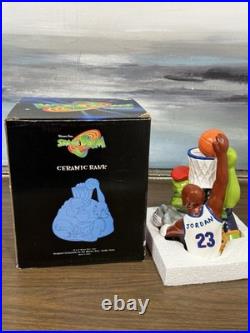 Vintage 1996 SPACE JAM Ceramic Bank with Box MICHAEL JORDAN Warner Bros Movie Rare