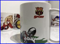 Vintage 1997 Looney Tunes x Barcelona FC Warner Bros Mugs x 9 RARE Taz Bugs