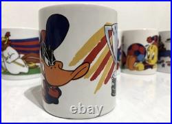 Vintage 1997 Looney Tunes x Barcelona FC Warner Bros Mugs x 9 RARE Taz Bugs