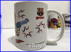 Vintage 1997 Looney Tunes x Barcelona FC Warner Bros Mugs x 9 RARE Taz Bugs