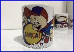 Vintage 1997 Looney Tunes x Barcelona FC Warner Bros Mugs x 9 RARE Taz Bugs Vintage 1997 Looney Tunes x Barcelona FC Warner Bros Mugs x 9 RARE Taz Bugs