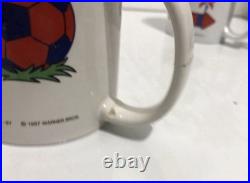 Vintage 1997 Looney Tunes x Barcelona FC Warner Bros Mugs x 9 RARE Taz Bugs