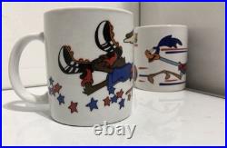 Vintage 1997 Looney Tunes x Barcelona FC Warner Bros Mugs x 9 RARE Taz Bugs