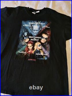 Vintage 1997 Warner Bros Batman & Robin Movie T Shirt Promo Size XXL RARE