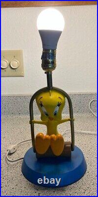 Vintage 1998 Rare Warner Brothers Studio Store Tweety Swing Lamp with Shade