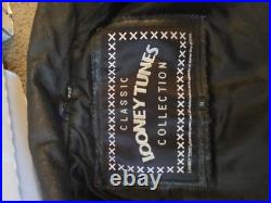 Vintage 1998 Warner Bros Leather Bomber Jacket Looney Tunes Size Med Rare
