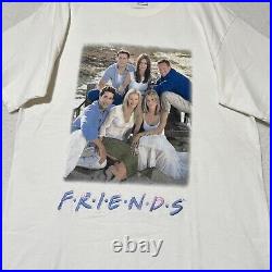 Vintage 2004 Warner Bros NBC Friends Tv Show Cast Crew Tee Shirt Size Large Rare