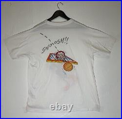 Vintage 90s 1993 Daffy Duck Swoosh T-shirt Tee Warner Bros Looney Tunes Rare AOP