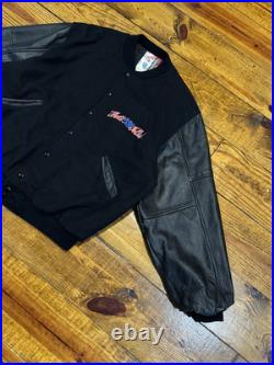 Vintage 90s Warner Bros 50th Tony Guetta Bugs Bunny Varsity Leather Jacket Rare Vintage 90s Warner Bros 50th Tony Guetta Bugs Bunny Varsity Leather Jacket Rare