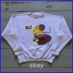 Vintage Buffalo Bills Sweatshirt Looney Tunes Warner Bros 1993 Mens Size L Rare
