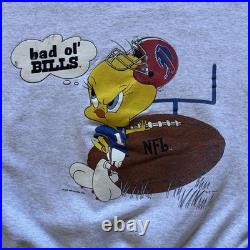 Vintage Buffalo Bills Sweatshirt Looney Tunes Warner Bros 1993 Mens Size L Rare