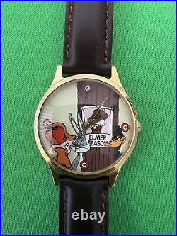 Vintage Bugs Bunny, Daffy Duck & Elmer Fudd Warner Bros Watch FOSSIL RARE 32mm