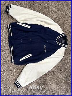 Vintage Looney Tunes Leather Varsity Jacket By Warner Bros Circa 1995, rare